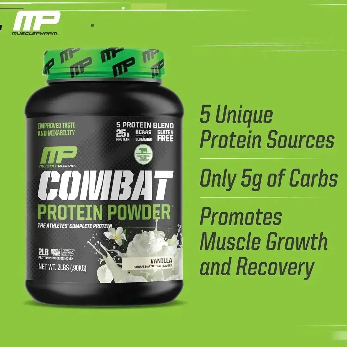 MUSCLEPHARM - MusclePharm Combat Protein Powder Vanilla 26 Servicios 2 Lbs. - The Red Vitamin MX - Suplementos Alimenticios - {{ shop.shopifyCountryName }}