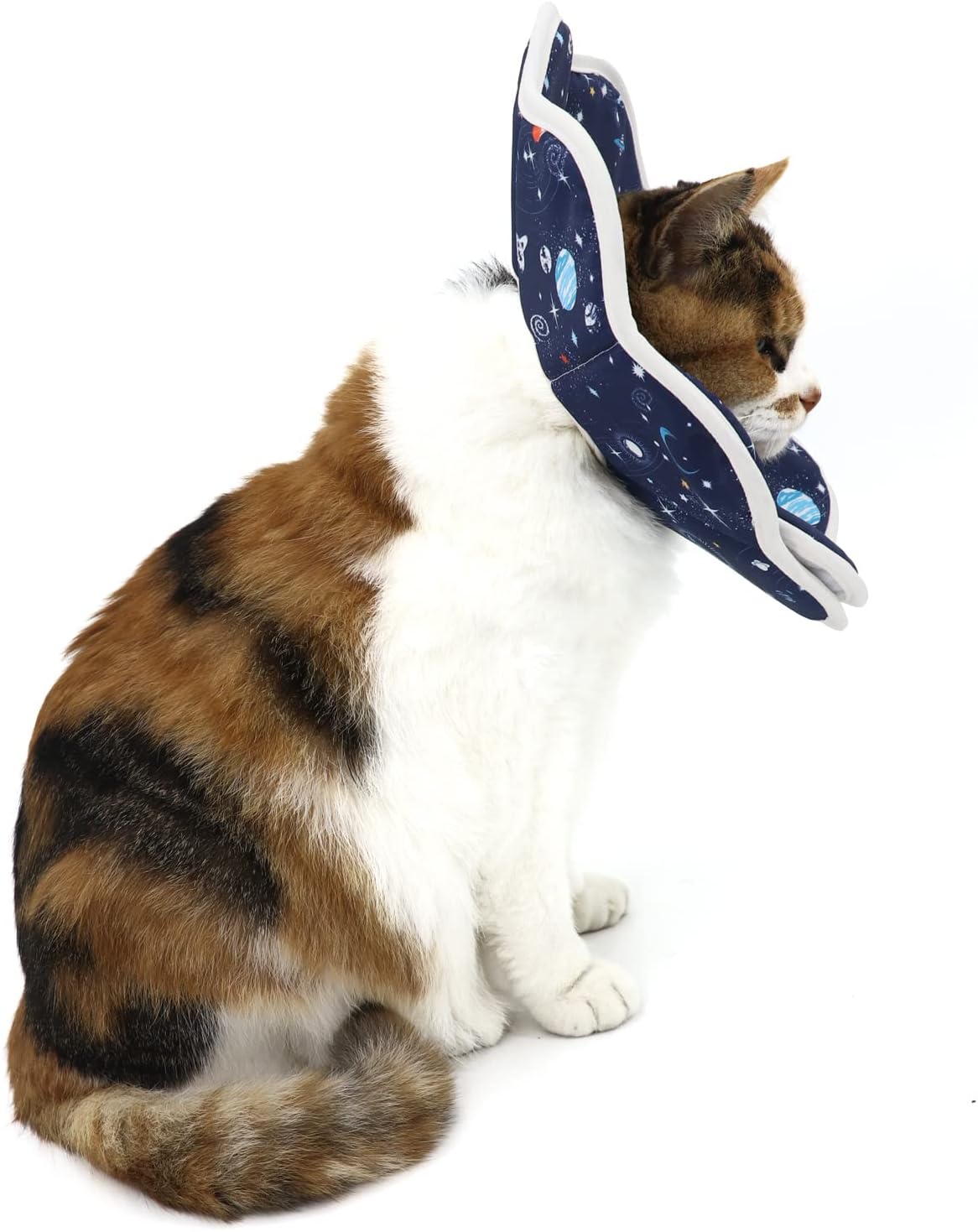 QIYADIN Soft Cat Cone Adjustable Planet Pattern X-Small