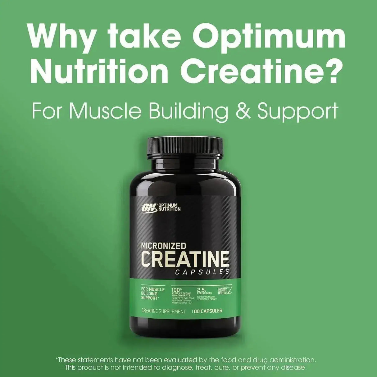 OPTIMUM NUTRITION - Optimum Nutrition Micronized Creatine Monohydrate 2500Mg. 100 Capsulas - The Red Vitamin MX - Suplementos Alimenticios - {{ shop.shopifyCountryName }}