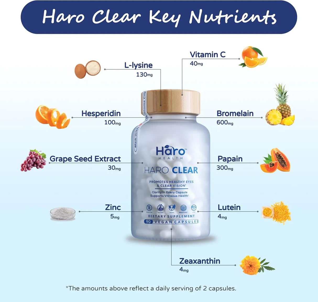 HARO HEALTH - Haro Health HARO Clear Eye Vitamins 90 Capsulas - The Red Vitamin MX - Suplementos Alimenticios - {{ shop.shopifyCountryName }}