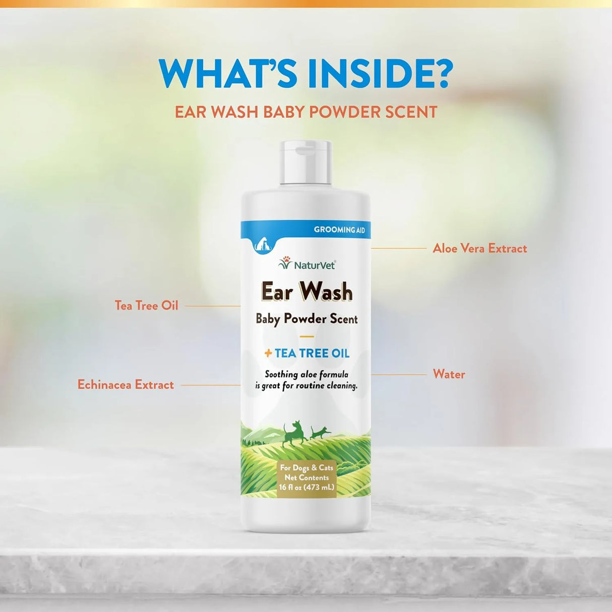 NATURVET - NaturVet Ear Wash w/Tea Tree Oil 16 Fl.Oz. - The Red Vitamin MX - Cuidado Del Oído De Perros - {{ shop.shopifyCountryName }}