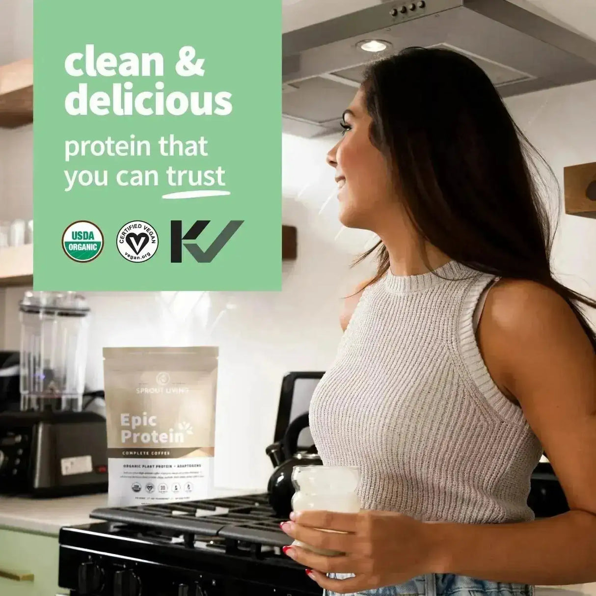 SPROUT LIVING - Sprout Living Epic Protein Plant Based Protein & Superfoods Powder Complete Coffee 456Gr. - The Red Vitamin MX - Suplementos Alimenticios - {{ shop.shopifyCountryName }}