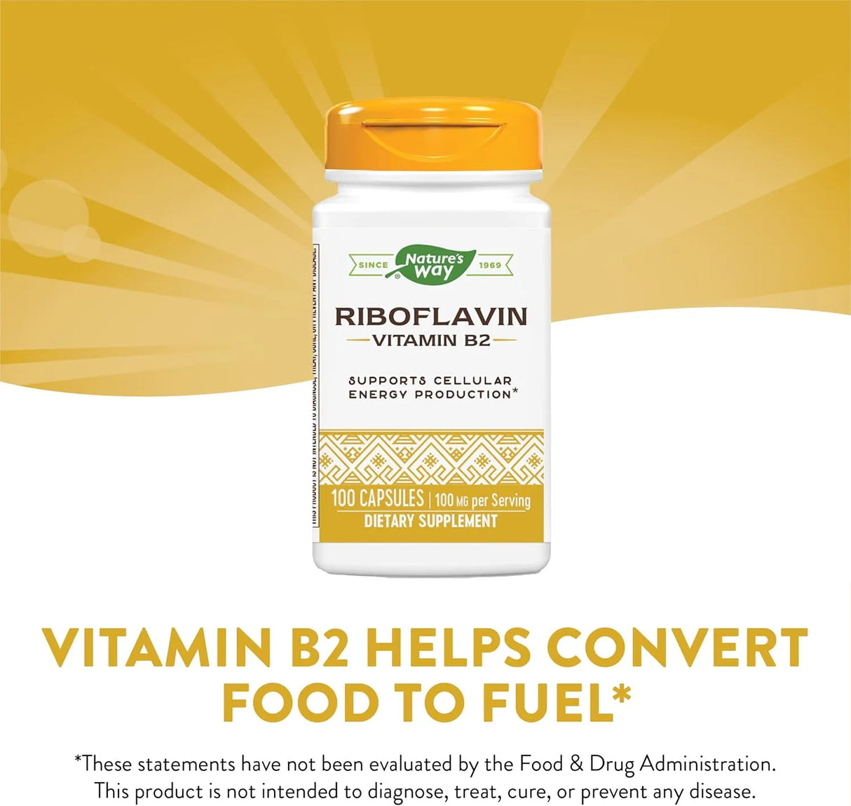 NATURE'S WAY - Nature's Way Riboflavin Vitamin B2 100Mg. 100 Capsulas 2 Pack - The Red Vitamin MX - Suplementos Alimenticios - {{ shop.shopifyCountryName }}