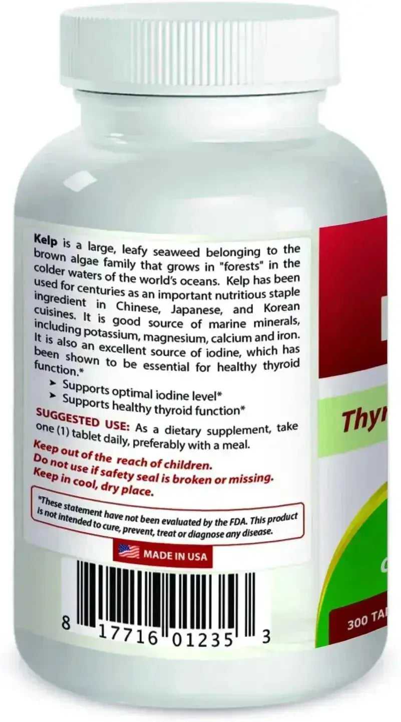 BEST NATURALS - Best Naturals Kelp 150mcg 300 Tabletas - The Red Vitamin MX - Suplementos Alimenticios - {{ shop.shopifyCountryName }}