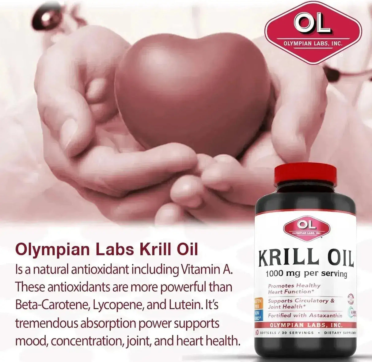 OLYMPIAN LABS - Olympian Labs Antarctic Krill Oil 1000Mg. 60 Capsulas Blandas - The Red Vitamin MX - Suplementos Alimenticios - {{ shop.shopifyCountryName }}
