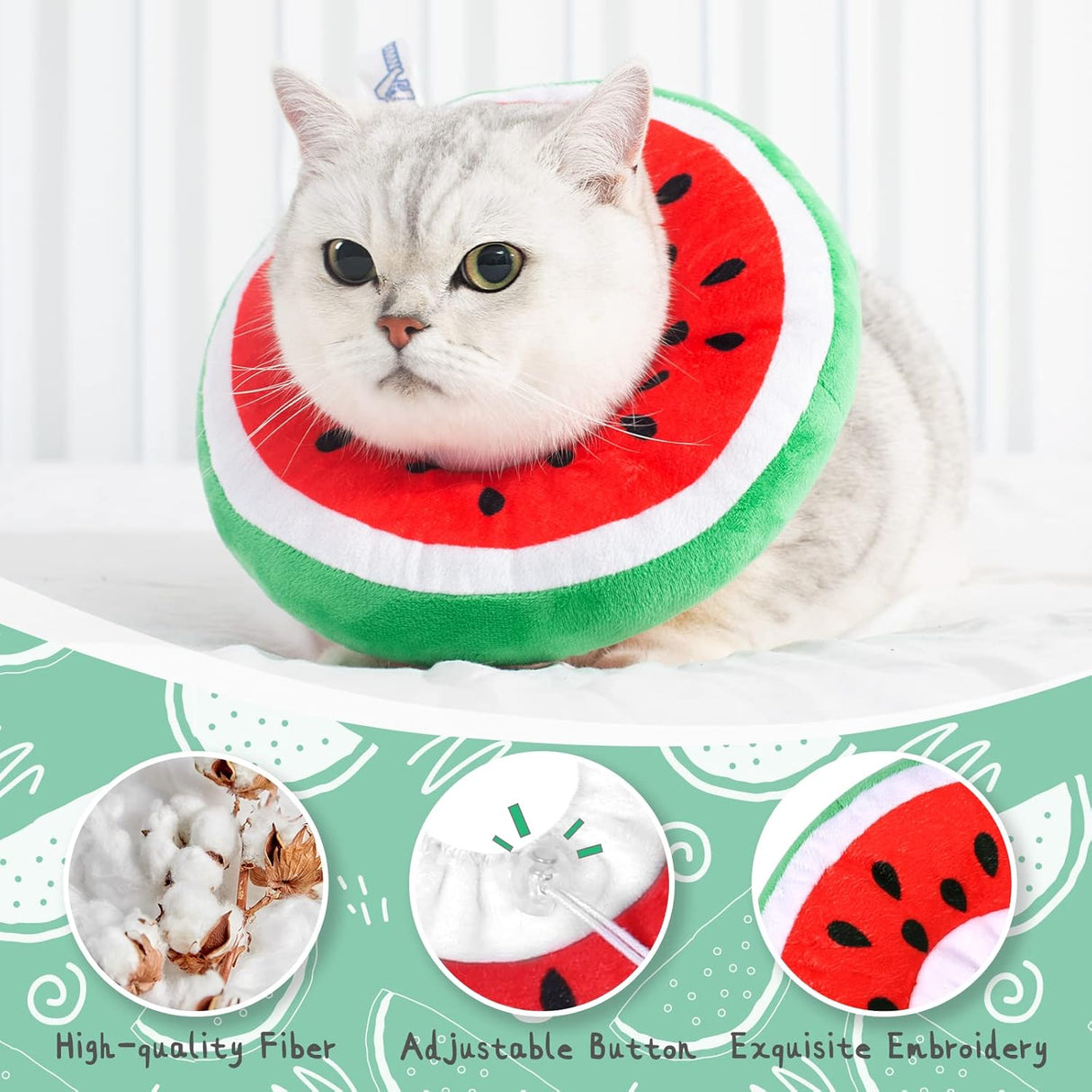 ANWA Adjustable Cat Cone Collar Soft Watermelon Large