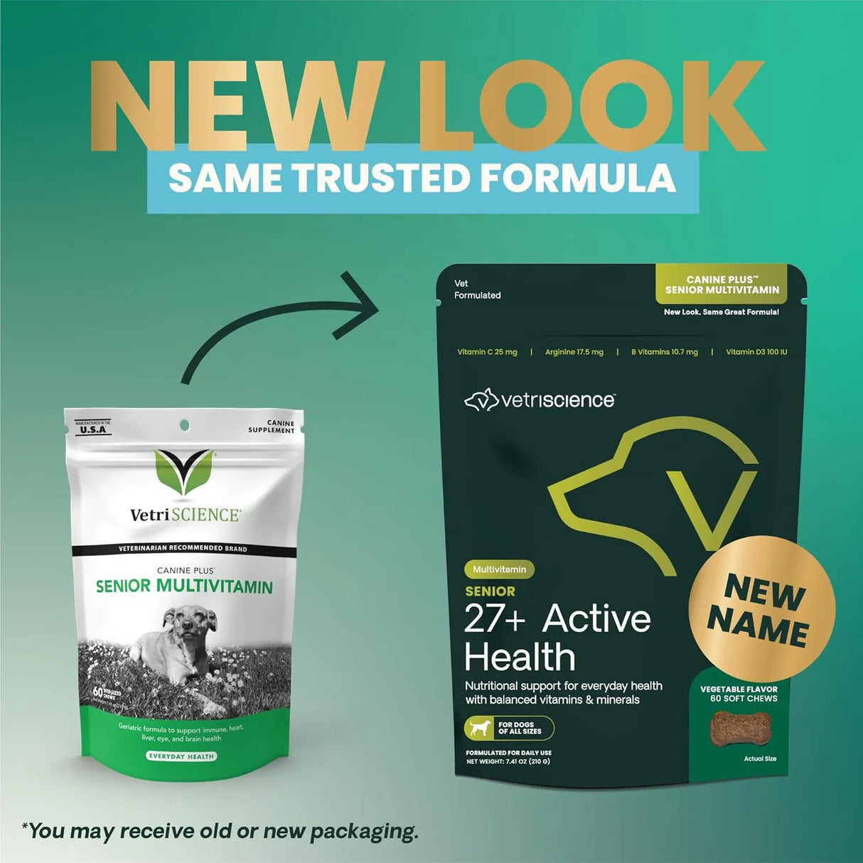 VETRISCIENCE - VetriScience Senior 27+ Active Health Daily Chewable Multivitamins for Senior Dogs 60 Masticables - The Red Vitamin MX - Multivitamínicos Para Perros - {{ shop.shopifyCountryName }}