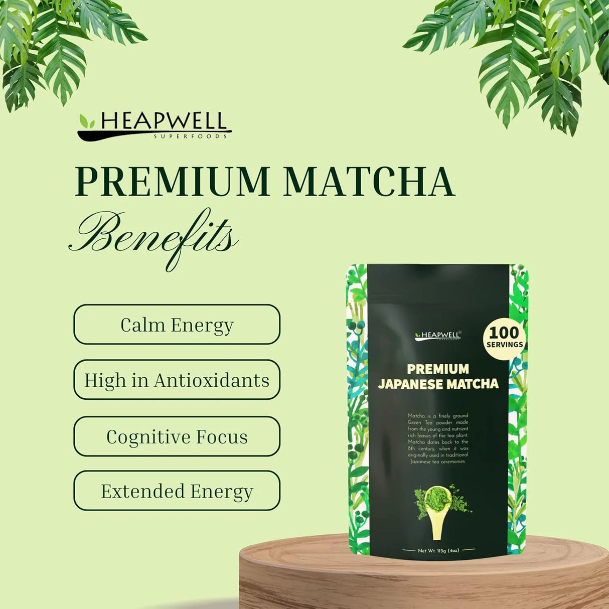 HEAPWELL - Heapwell Authentic Premium Grade Matcha Green Tea Powder 113Gr. - The Red Vitamin MX - Suplementos Alimenticios - {{ shop.shopifyCountryName }}