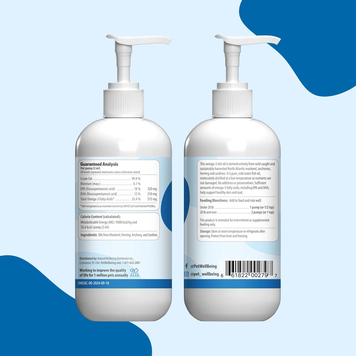 Pet Wellbeing Omega-3 Icelandic Fish Oil for Cats 236Ml.