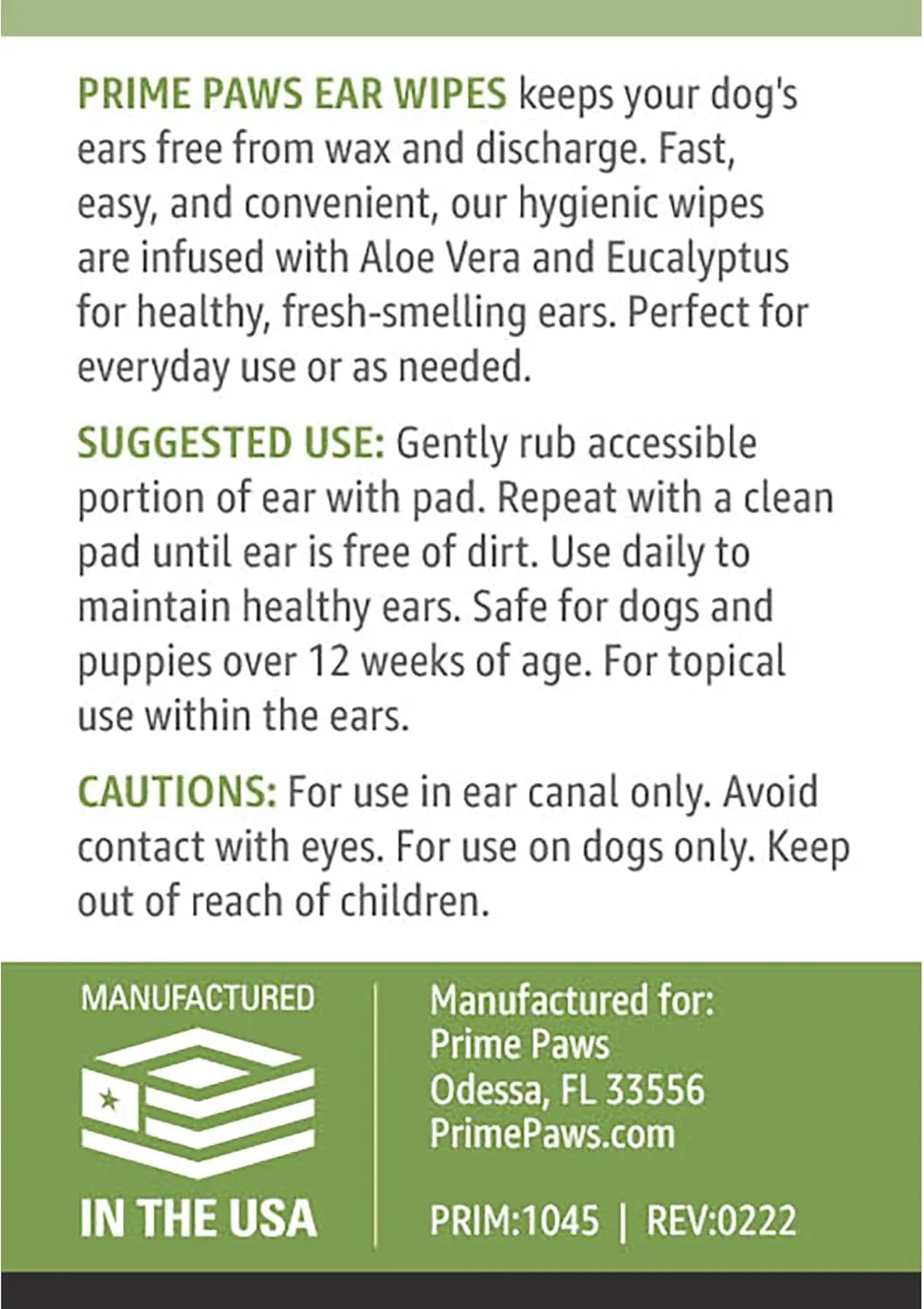 PRIME PAWS - Prime Paws Ear Wipes for Dogs 100 Toallitas - The Red Vitamin MX - Cuidado Del Oído De Perros - {{ shop.shopifyCountryName }}