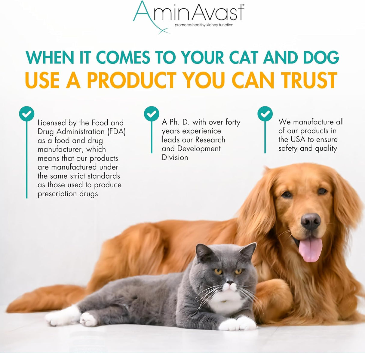 AminAvast Small Dogs & Cat Kidney Support 60 Capsulas