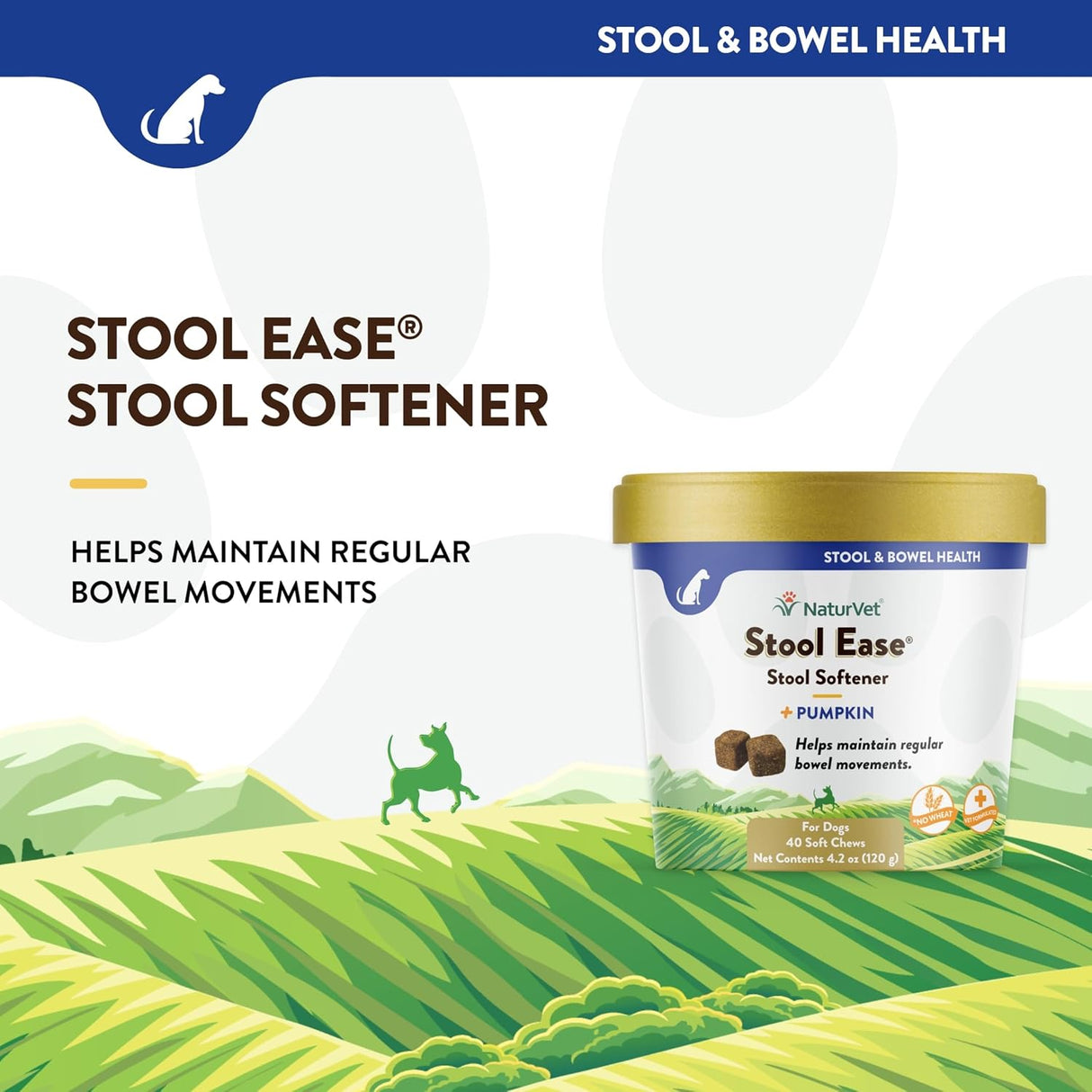 NaturVet Stool Ease for Dogs 40 Masticables