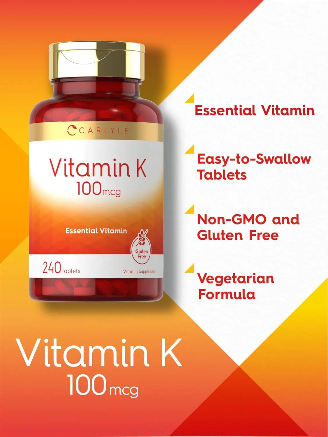 CARLYLE - Carlyle Vitamin K 100mcg 240 Tabletas - The Red Vitamin MX - Suplementos Alimenticios - {{ shop.shopifyCountryName }}