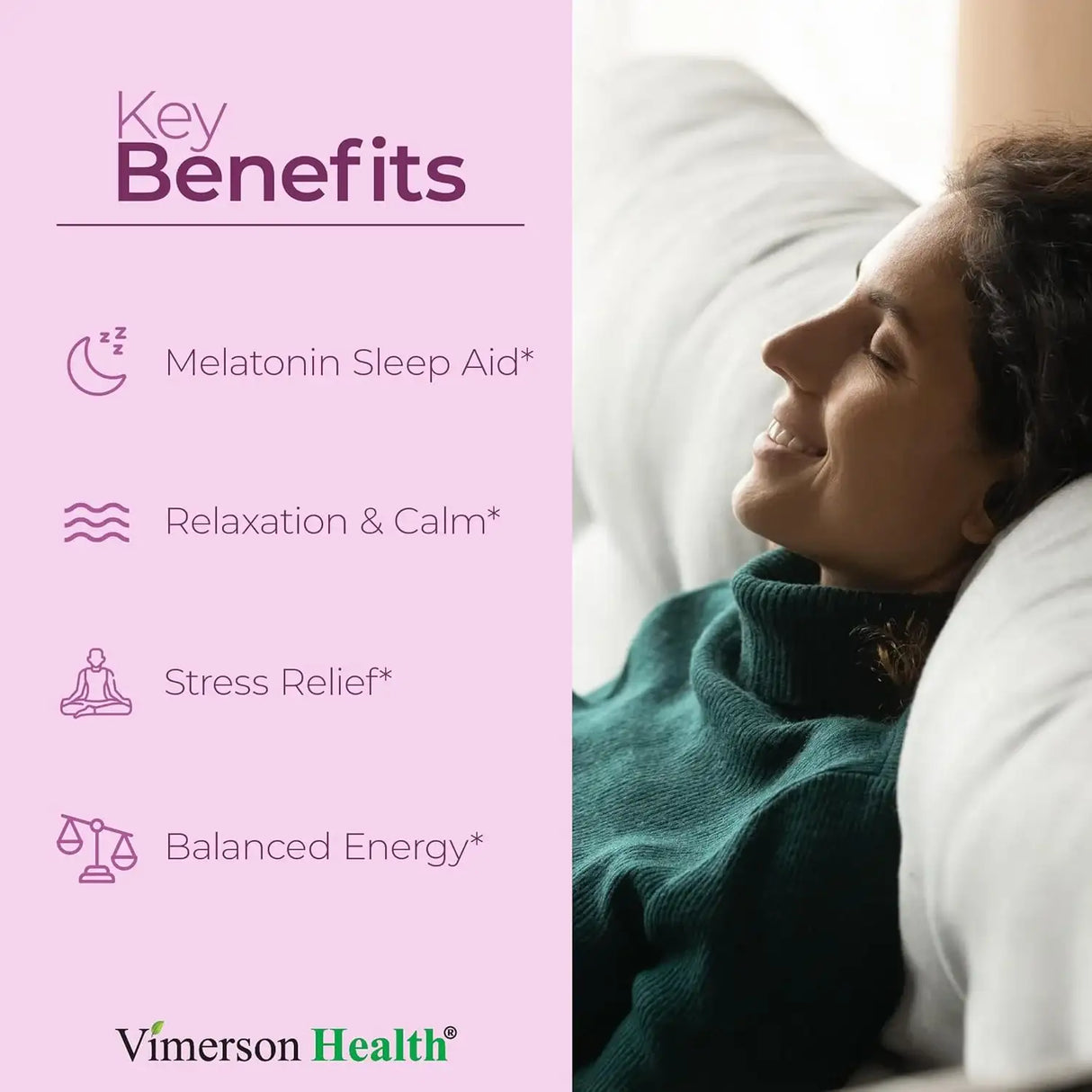 VIMERSON HEALTH - Vimerson Health Melatonin Sleep Aid with L Theanine & Valerian Root 60 Capsulas - The Red Vitamin MX - Suplementos Alimenticios - {{ shop.shopifyCountryName }}