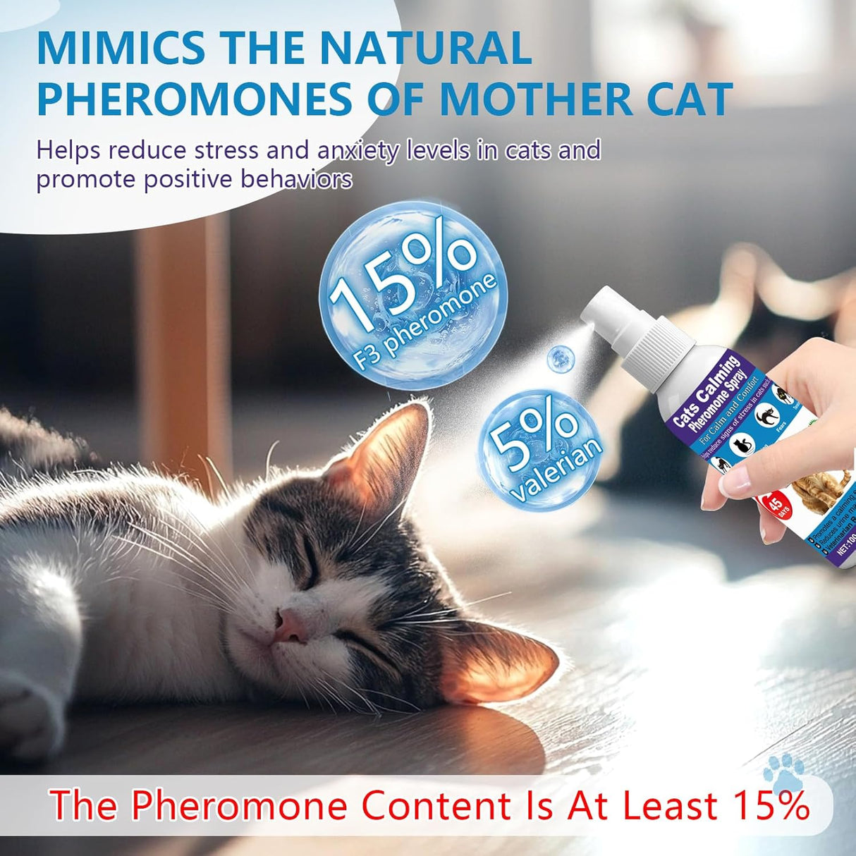 TKMTCNOP Cat Calming Pheromone Spray for Stress & Anxiety Relief 100Ml. 2 Pack