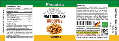 PHARMAKON - PHARMAKON Nattokinase 6000 FUs 240 Capsulas Blandas - The Red Vitamin MX - Suplementos Alimenticios - {{ shop.shopifyCountryName }}