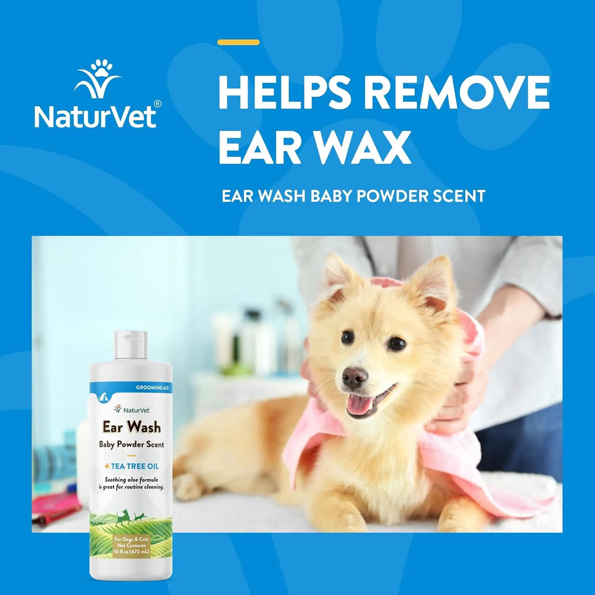 NATURVET - NaturVet Ear Wash w/Tea Tree Oil 16 Fl.Oz. - The Red Vitamin MX - Cuidado Del Oído De Perros - {{ shop.shopifyCountryName }}