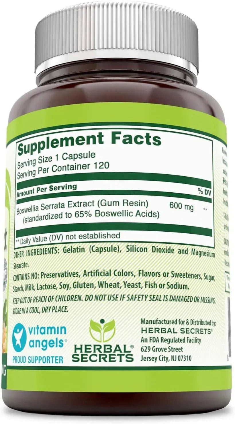 HERBAL SECRETS - Herbal Secrets Boswellia Serrata Extract 600Mg. 120 Capsulas - The Red Vitamin MX - Suplementos Alimenticios - {{ shop.shopifyCountryName }}