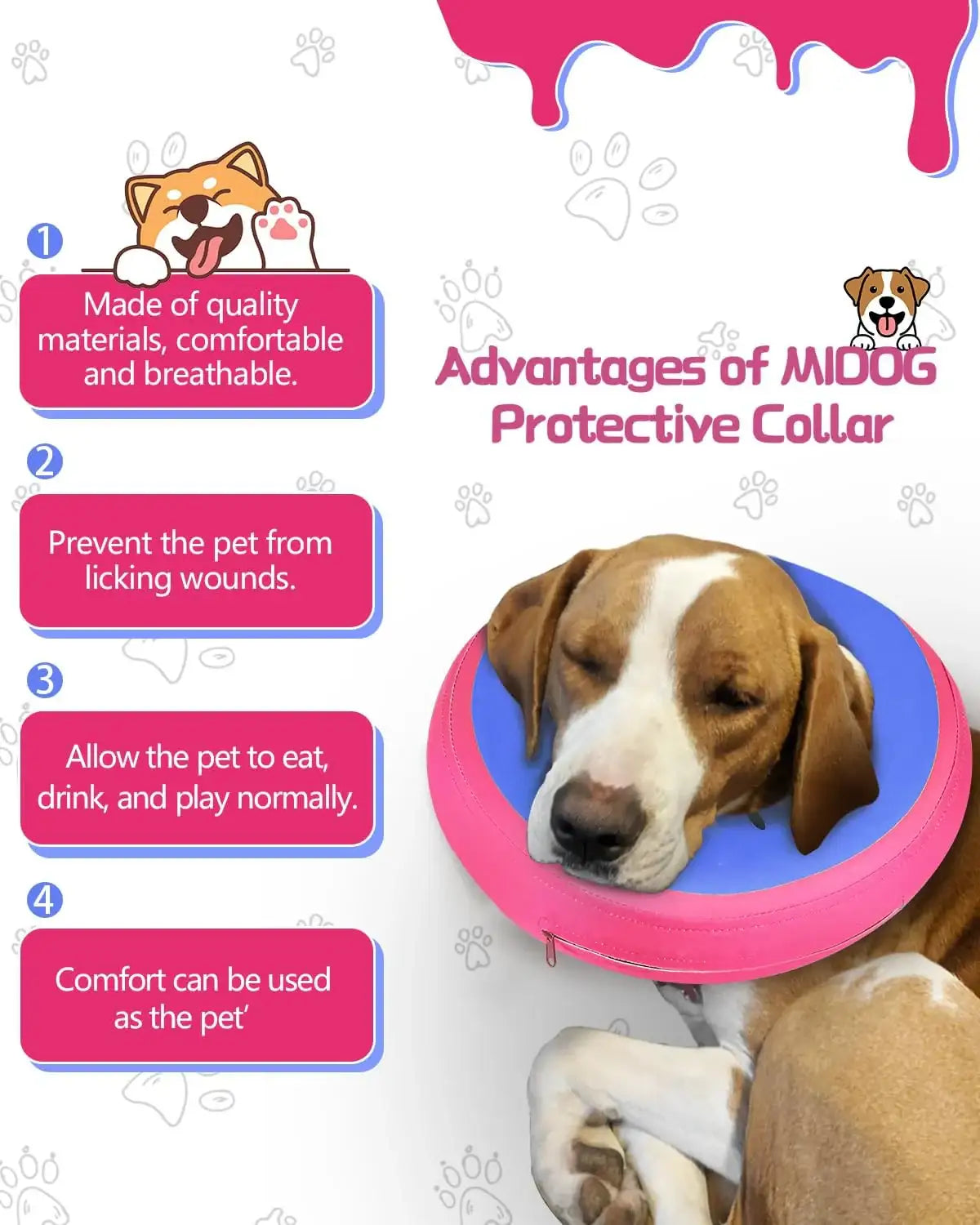 MIDOG - MIDOG Inflatable Dog Cone Collar PinkBlue XSMALL Neck 5"-8" - The Red Vitamin MX - Collares y Conos De Recuperación Para Perros - {{ shop.shopifyCountryName }}