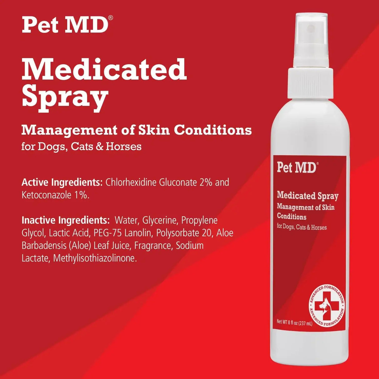 PET MD - Pet MD Topical Spray for Dogs Cats and Horses 8 Fl.Oz. - The Red Vitamin MX - Remedios Para La Picazón De Perros - {{ shop.shopifyCountryName }}