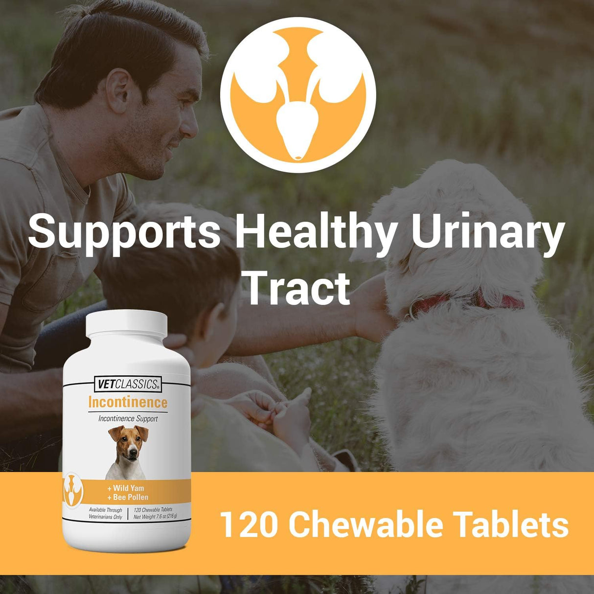 Vet Classics Bladder Incontinence Support Dog 120 Tabletas Masticables