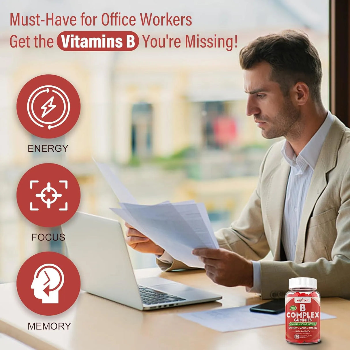 NEXTDIA - Nextdia Vitamin B Complex Gummies 60 Gomitas - The Red Vitamin MX - Suplementos Alimenticios - {{ shop.shopifyCountryName }}