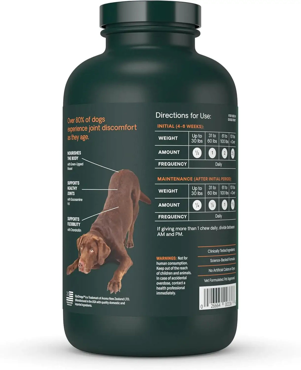 VETRISCIENCE - VetriScience Ultimate Strength Healthy Hip & Joint Tablets 120 Tabletas Masticables - The Red Vitamin MX - Cuidado De Cadera Y Articulaciones Para Perros - {{ shop.shopifyCountryName }}