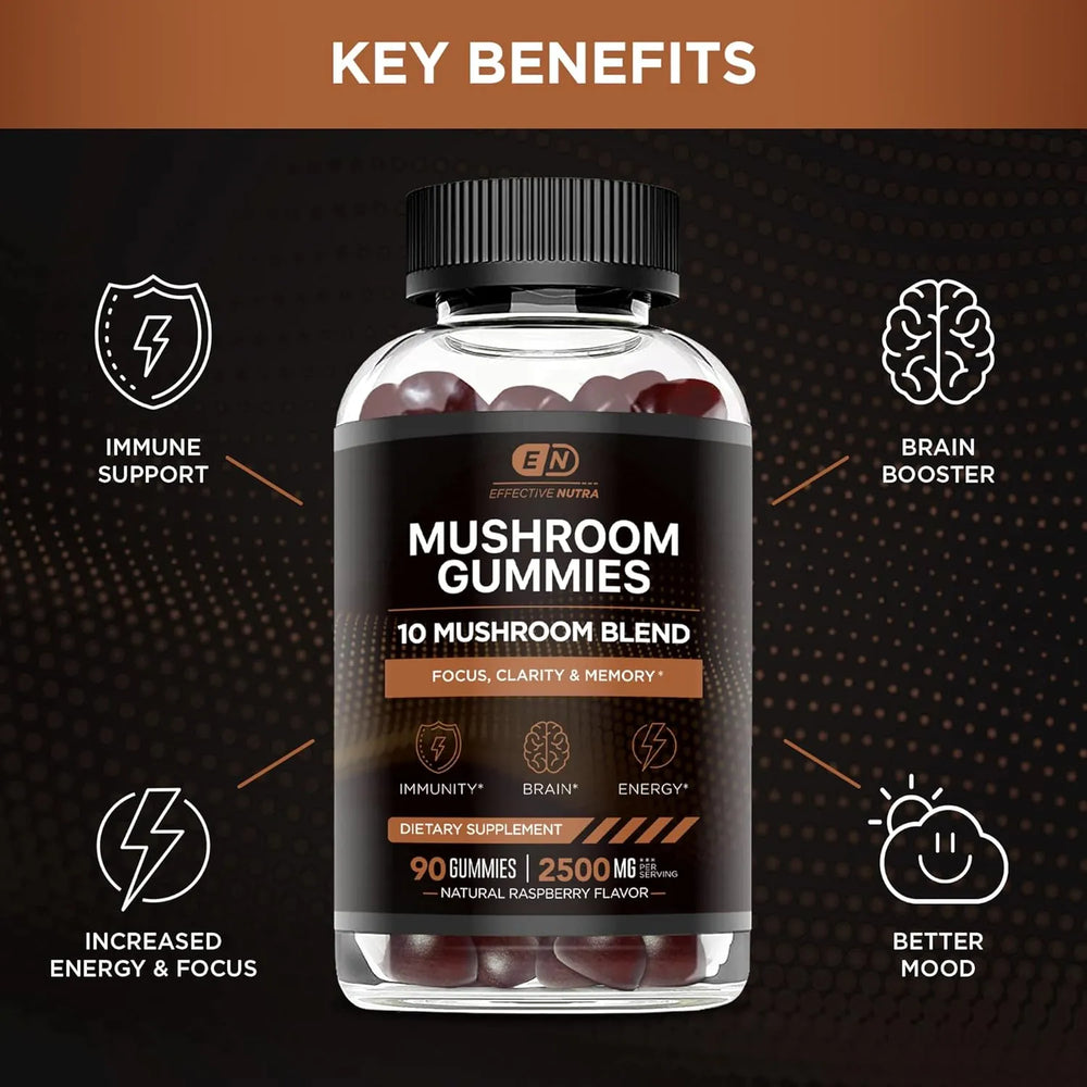 EFFECTIVE NUTRA - EFFECTIVE NUTRA Mushroom Gummies 2500Mg. 10 Blend 90 Gomitas 2 Pack - The Red Vitamin MX - Suplementos Alimenticios - {{ shop.shopifyCountryName }}