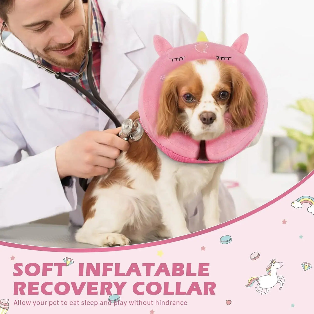 IEUUMLER - IEUUMLER Inflatable Recovery Dog Collar UNICORN XLARGE Neck:19''-23'' - The Red Vitamin MX - Collares y Conos De Recuperación Para Perros - {{ shop.shopifyCountryName }}