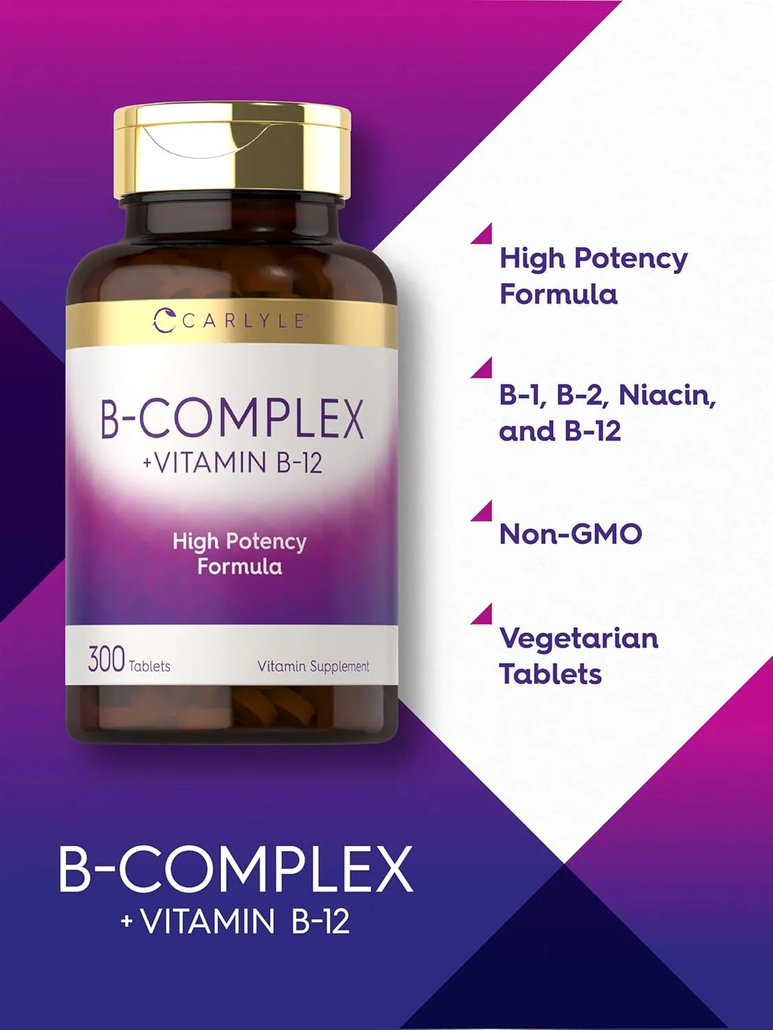 CARLYLE - Carlyle B-Complex Vitamin with B12 300 Tabletas - The Red Vitamin MX - Suplementos Alimenticios - {{ shop.shopifyCountryName }}