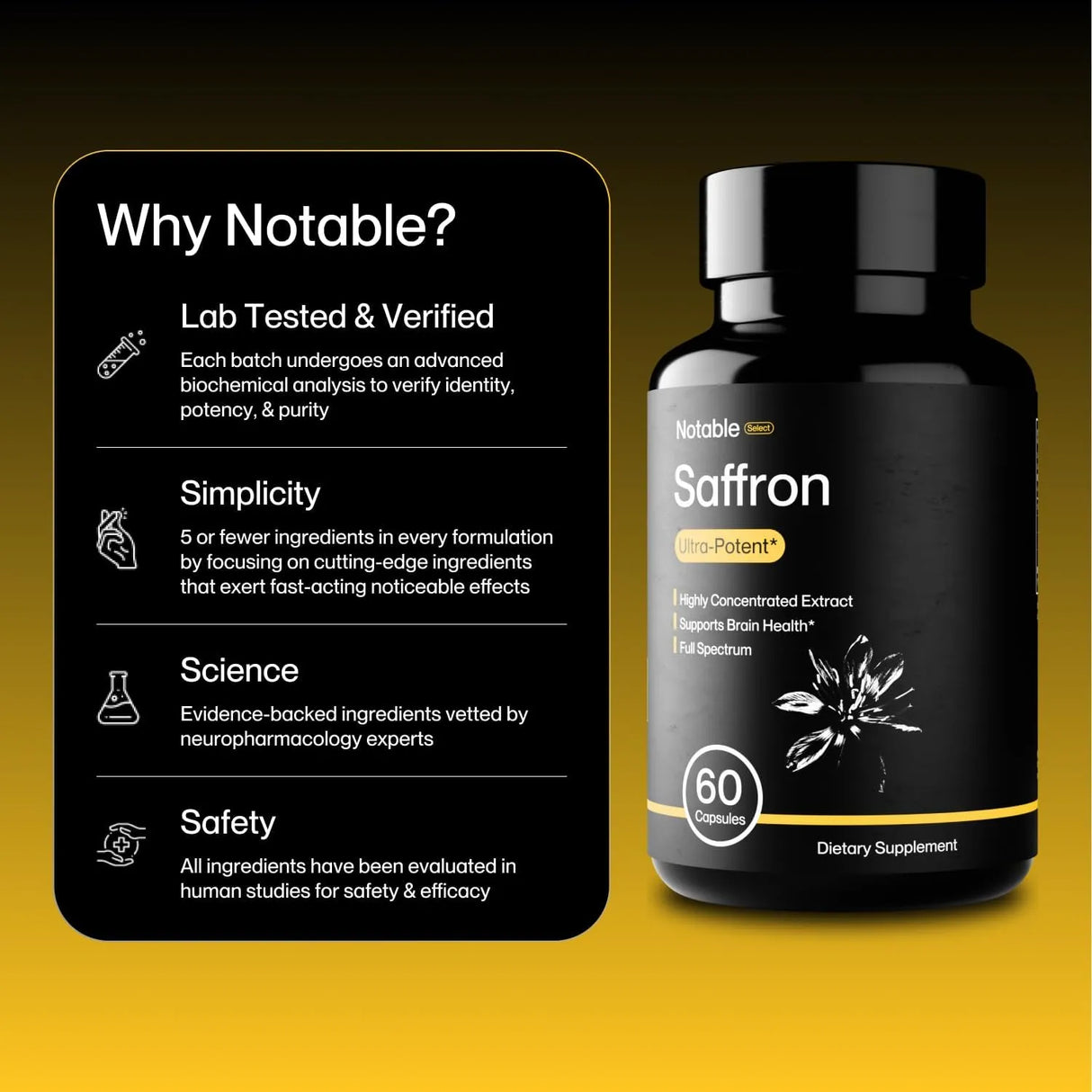 NOTABLE - Notable Ultra-Potent Saffron Extract 30Mg. 60 Capsulas - The Red Vitamin MX - Suplementos Alimenticios - {{ shop.shopifyCountryName }}