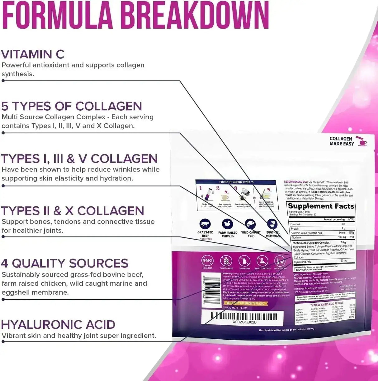 VITAUTHORITY - Vitauthority Multi Collagen Peptides Plus Hyaluronic Acid and Vitamin C 20 Paquetes - The Red Vitamin MX - Suplementos Alimenticios - {{ shop.shopifyCountryName }}