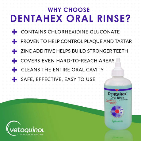 VETOQUINOL - Vetoquinol Dentahex Pet Oral Hygiene Rinse 8 Oz. - The Red Vitamin MX - Cuidado Dental Para Perros - {{ shop.shopifyCountryName }}