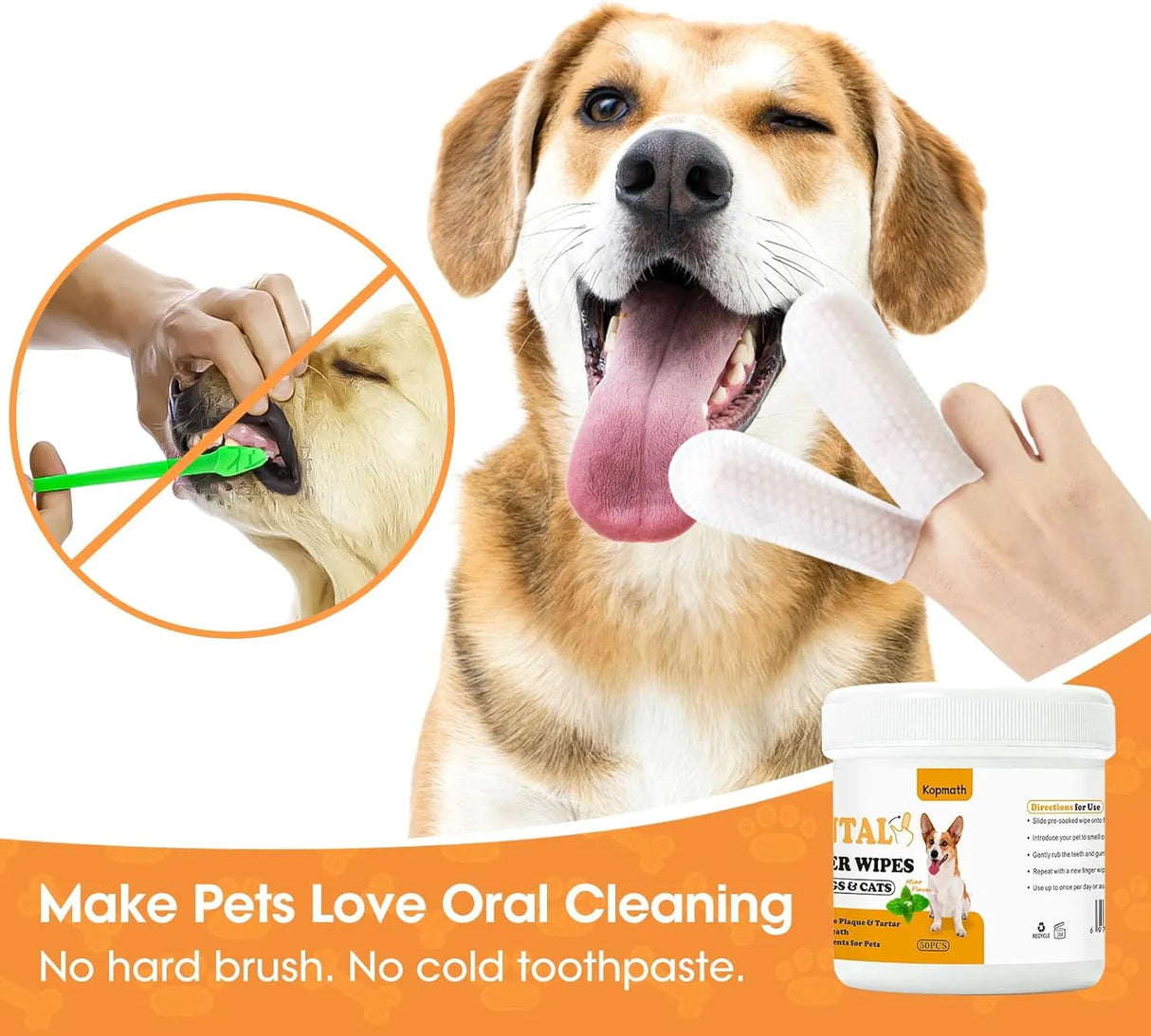 KOPMATH - Kopmath Dog Dental Wipes Mint Flavor 50 Toallitas 2 Pack - The Red Vitamin MX - Cuidado Dental Para Perros - {{ shop.shopifyCountryName }}
