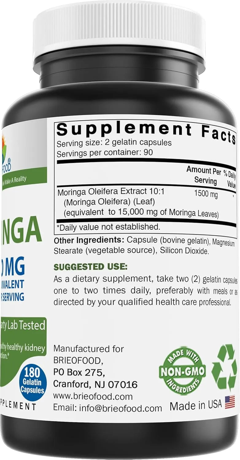 BRIEOFOOD - Brieofood Moringa Oleifera 15,000Mg. 180 Capsulas - The Red Vitamin MX - Suplementos Alimenticios - {{ shop.shopifyCountryName }}