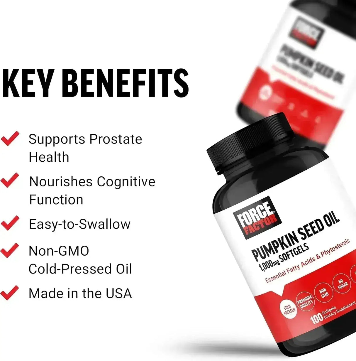 FORCE FACTOR - FORCE FACTOR Pumpkin Seed Oil 2000Mg. 100 Capsulas Blandas - The Red Vitamin MX - Suplementos Alimenticios - {{ shop.shopifyCountryName }}