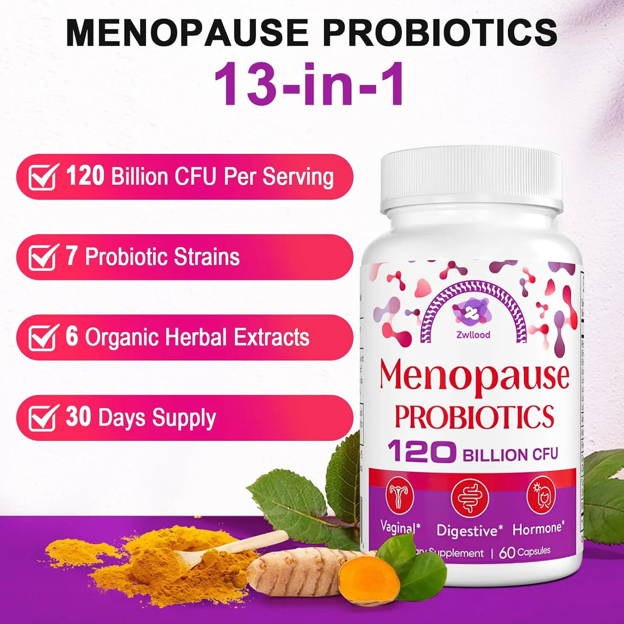 ZWLLOOD - Zwllood Menopause Probiotics 60 Capsulas 2 Pack - The Red Vitamin MX - Suplementos Alimenticios - {{ shop.shopifyCountryName }}