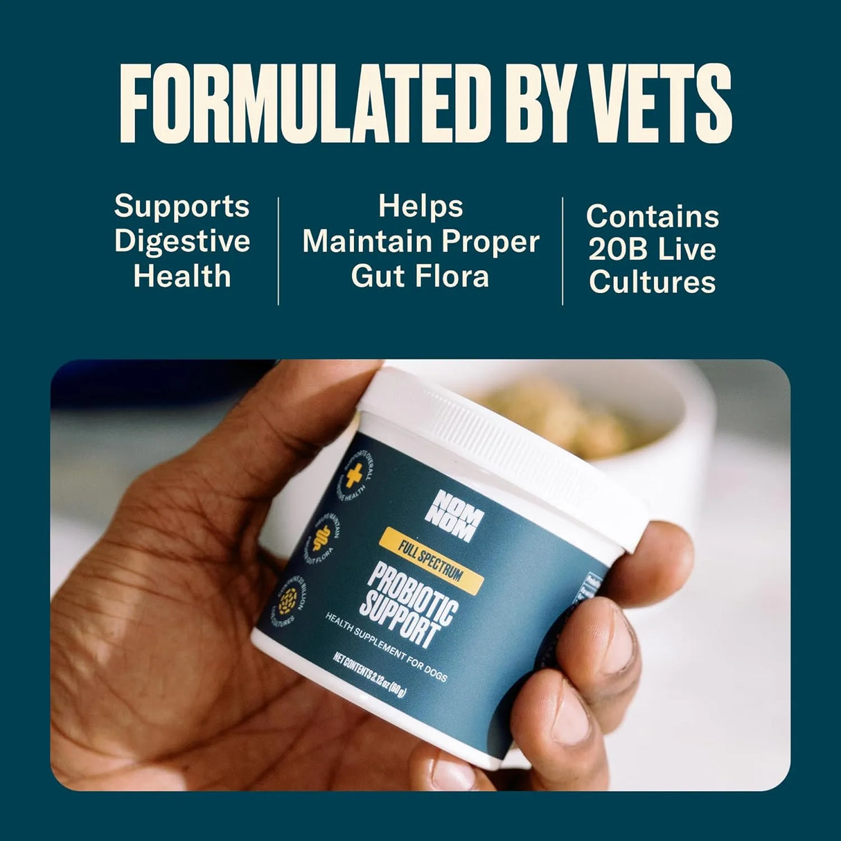 NOMNOMNOW - Nom Nom Dog Full Spectrum Probiotic Support 60Gr. - The Red Vitamin MX - Probióticos Para Perros - {{ shop.shopifyCountryName }}