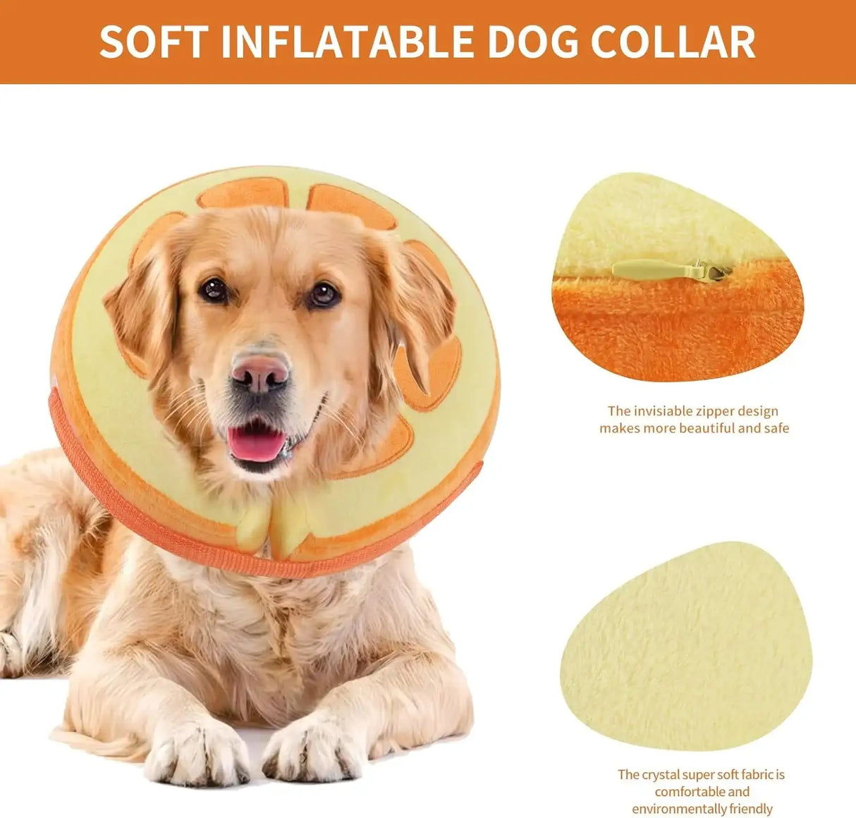 IEUUMLER - IEUUMLER Inflatable Recovery Dog Collar ORANGE MEDIUM+ Neck:11''-14'' - The Red Vitamin MX - Collares y Conos De Recuperación Para Perros - {{ shop.shopifyCountryName }}