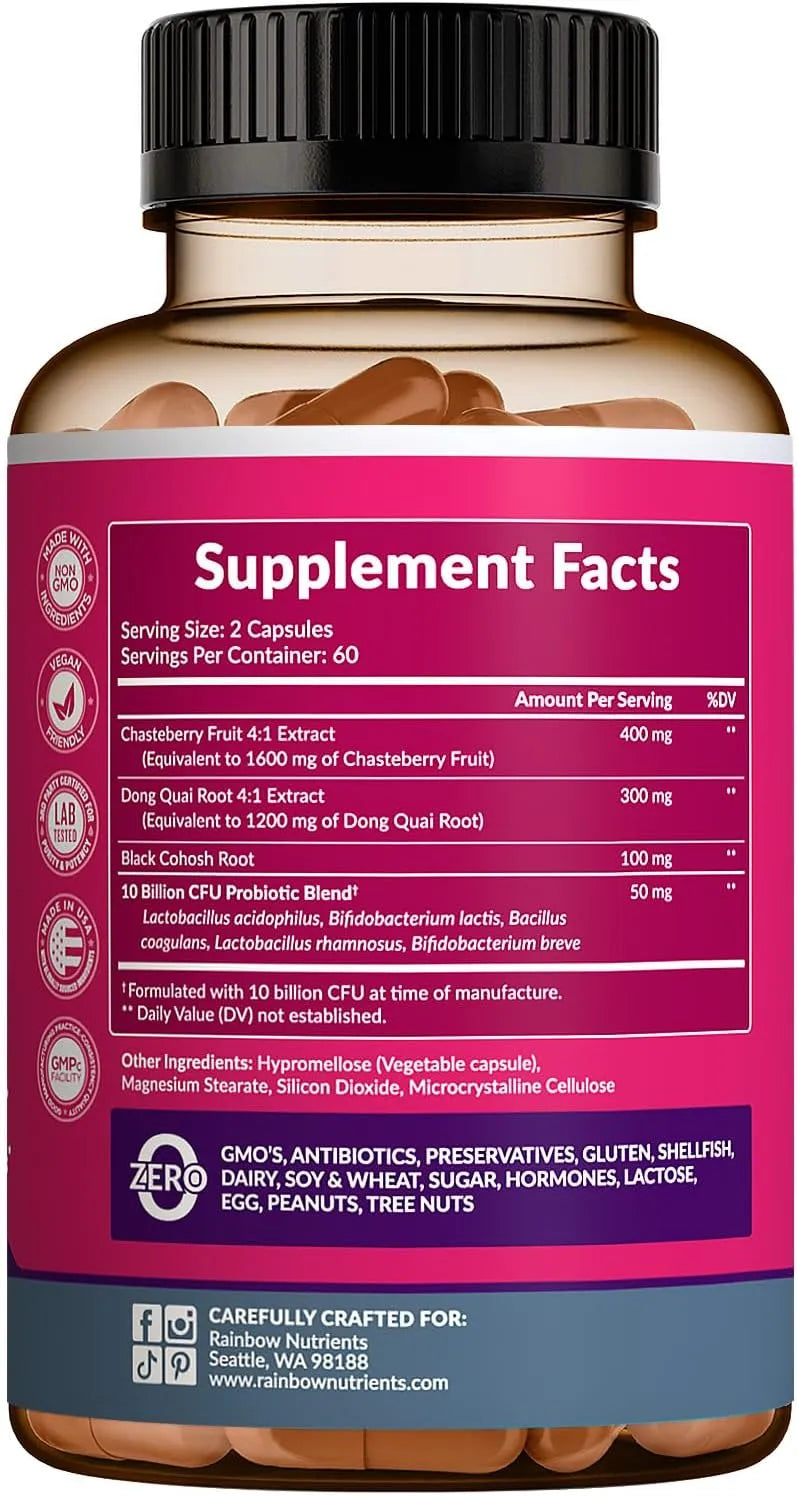 RAINBOW NUTRIENTS - Rainbow Nutrients Hormone Balance + Probiotics for Women 120 Capsulas 2 Pack - The Red Vitamin MX - Suplementos Alimenticios - {{ shop.shopifyCountryName }}