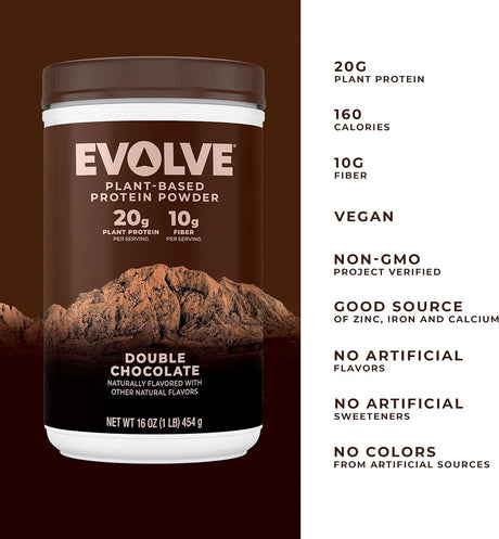 EVOLVE - Evolve Plant Based Protein Powder 20g Double Chocolate 907Gr. - The Red Vitamin MX - Suplementos Alimenticios - {{ shop.shopifyCountryName }}
