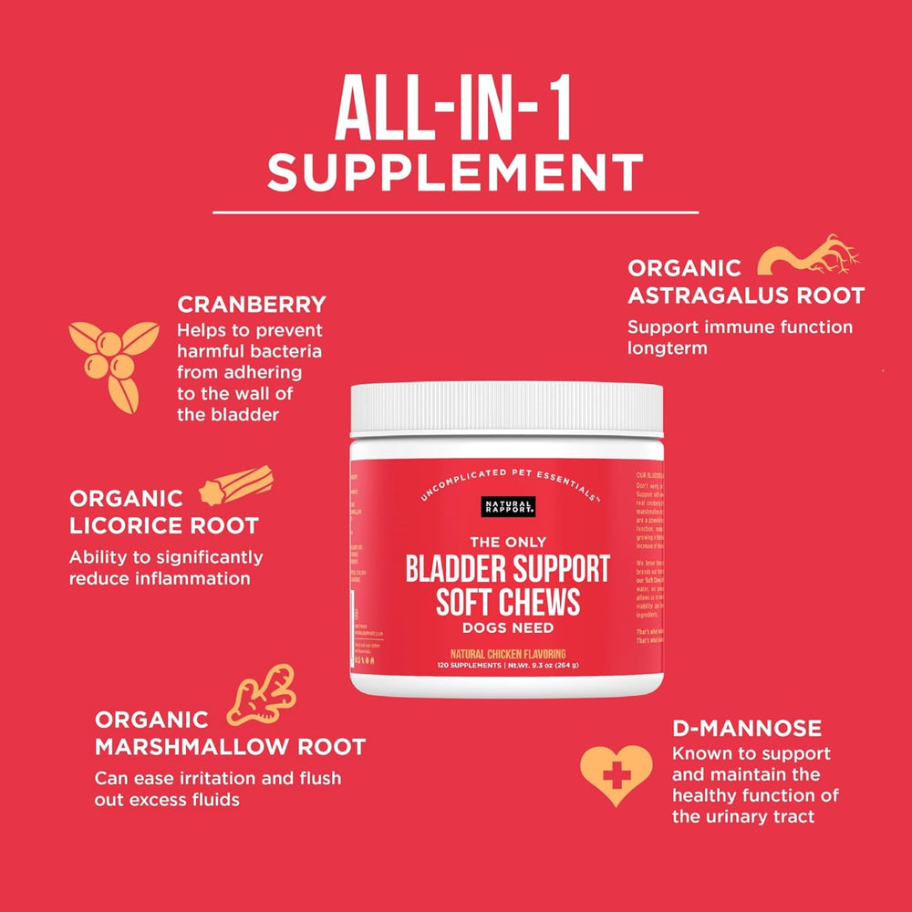 Natural Rapport Dog Bladder Support 120 Masticables