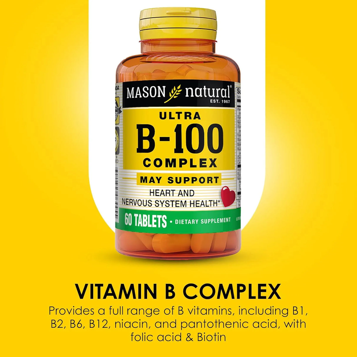 MASON NATURAL - MASON NATURAL Ultra B-100 Complex 60 Tabletas - The Red Vitamin MX - Suplementos Alimenticios - {{ shop.shopifyCountryName }}