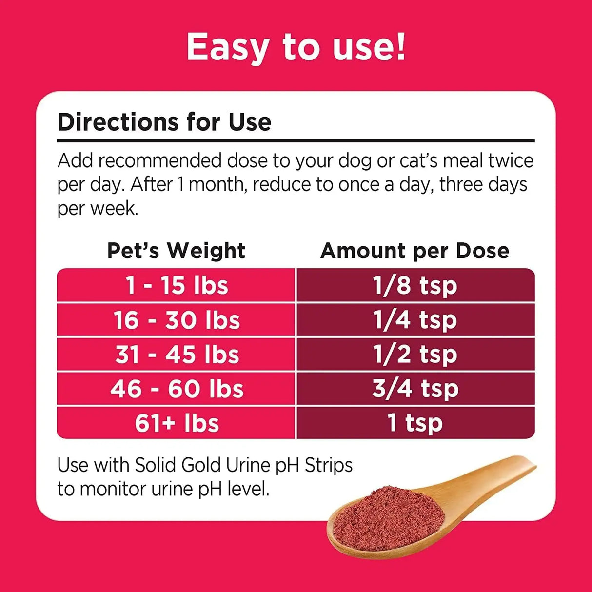 SOLID GOLD - Solid Gold Cat & Dog Vitamins for UTI 100Gr. - The Red Vitamin MX - Salud De Tracto Urinario Para Perros - {{ shop.shopifyCountryName }}
