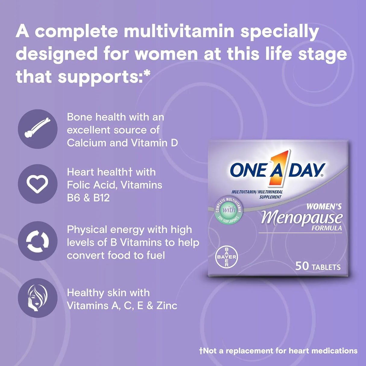 ONE A DAY - One A Day Women's Menopause Multivitamin 50 Tabletas - The Red Vitamin MX - Suplementos Alimenticios - {{ shop.shopifyCountryName }}