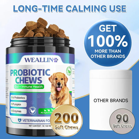 WEALLIN - WEALLIN Probiotics for Dogs 200 Masticables - The Red Vitamin MX - Probióticos Para Perros - {{ shop.shopifyCountryName }}