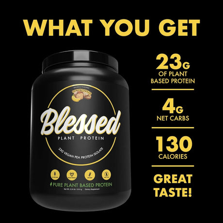 BLESSED - Blessed Vegan Protein Powder 23g of Pea Protein Banana Bread 1014Gr. - The Red Vitamin MX - Suplementos Alimenticios - {{ shop.shopifyCountryName }}