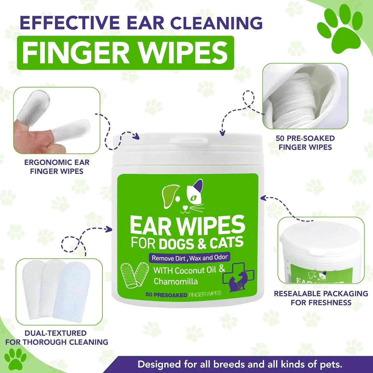 YIBESI - Yibesi Pet Ear Wipes for Dogs and Cats 50 Toallitas - The Red Vitamin MX - Cuidado Del Oído De Perros - {{ shop.shopifyCountryName }}
