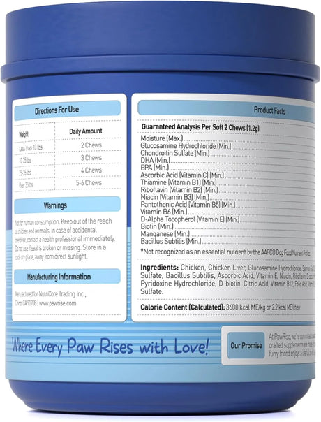 PAWRISE - PawRise Dog Multivitamins with Probiotics, Glucosamine, and Omega-3 200 Masticables - The Red Vitamin MX - Multivitamínicos Para Perros - {{ shop.shopifyCountryName }}