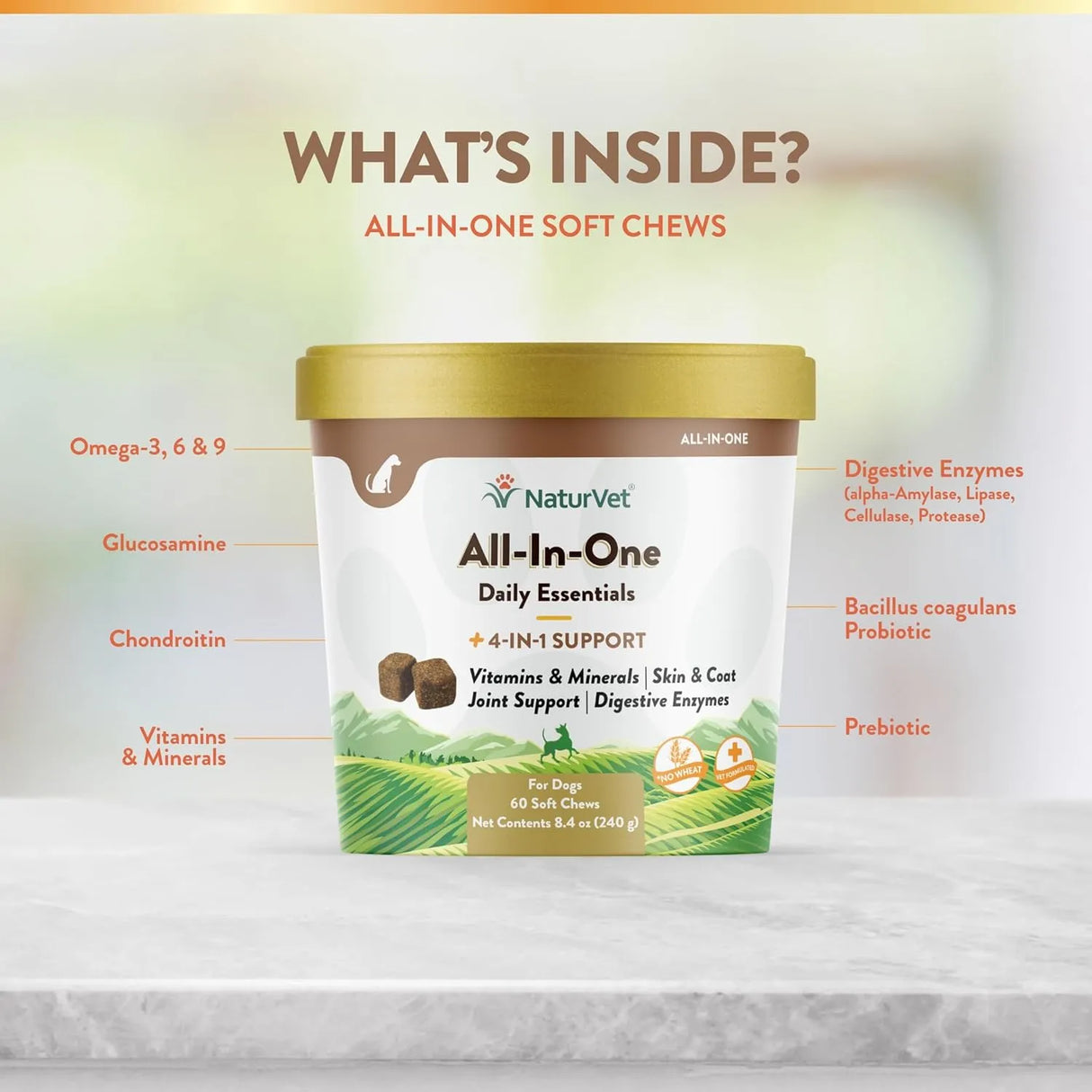 NATURVET - NaturVet All-in-One Dog Supplement 60 Masticables - The Red Vitamin MX - Multivitamínicos Para Perros - {{ shop.shopifyCountryName }}